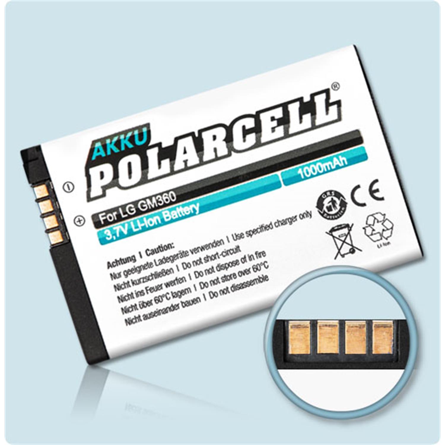 Polarcell Battery For Lg Viewty Snap Gm360 With 1000mah Buy Now