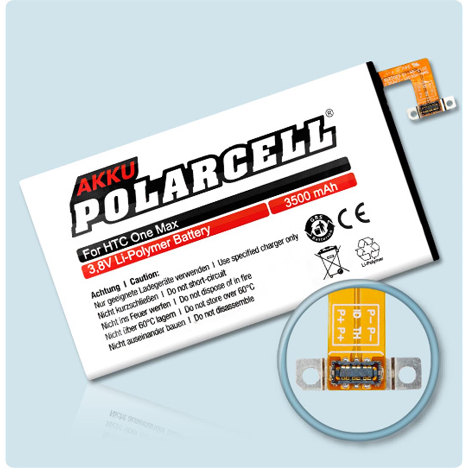 PolarCell Battery HTC One Max | 3500mAh - buy now!