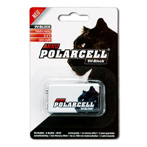 PolarCell 9V-Block | E-Block | 6LR61 | 6F22 | PP3 Ni-MH Rechargeable Battery [1pc-Blister]
