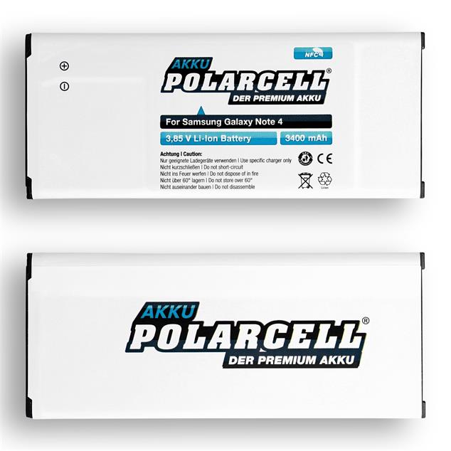 PolarCell Li-Ion Akku für Samsung Galaxy Note 4 (SM-N910F) - inkl. NFC-Antenne
