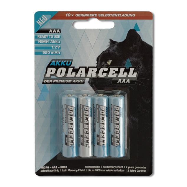 PolarCell Ready to Use (RTU) Micro | AAA | HR03 | KR03 | LR03 | R3 | L3 Ni-MH Rechargeable Battery [4pcs-Blister]